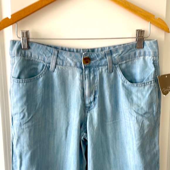 Anthropologie Cloth & Stone Chambray Wide Leg Pants - Picture 5 of 8